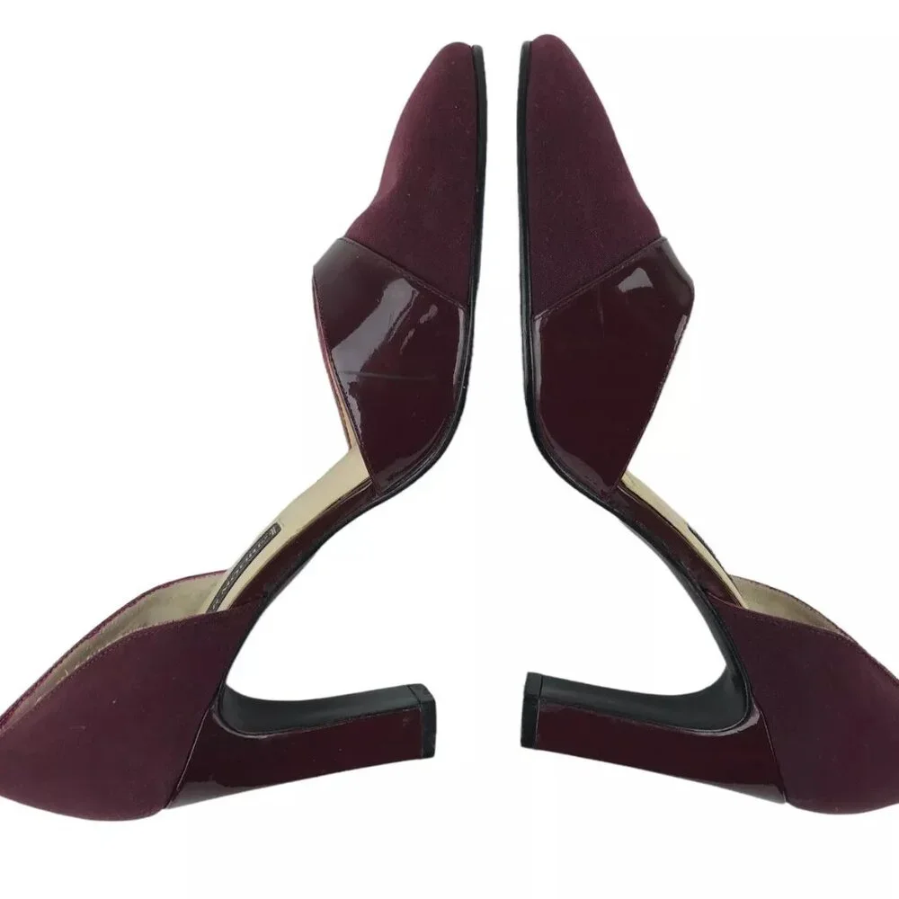 Jennifer Moore Womens Maroon Slip On Round Toe Cone Pump‎ Heel Size US 6.5 M
